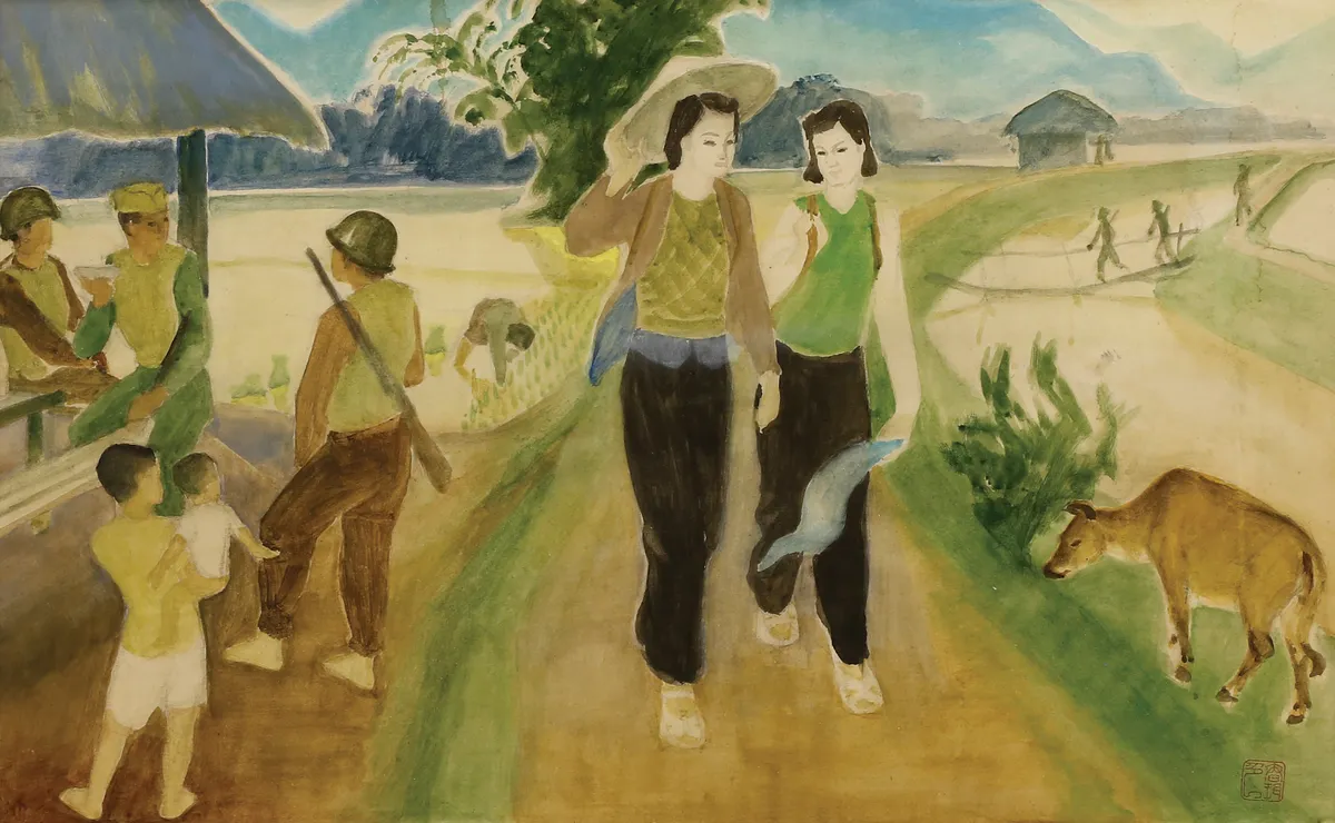 Cuộc sống tươi đẹp: Triển lãm nghệ thuật kỷ niệm Ngày Giải phóng Thủ đô - Ảnh 5.